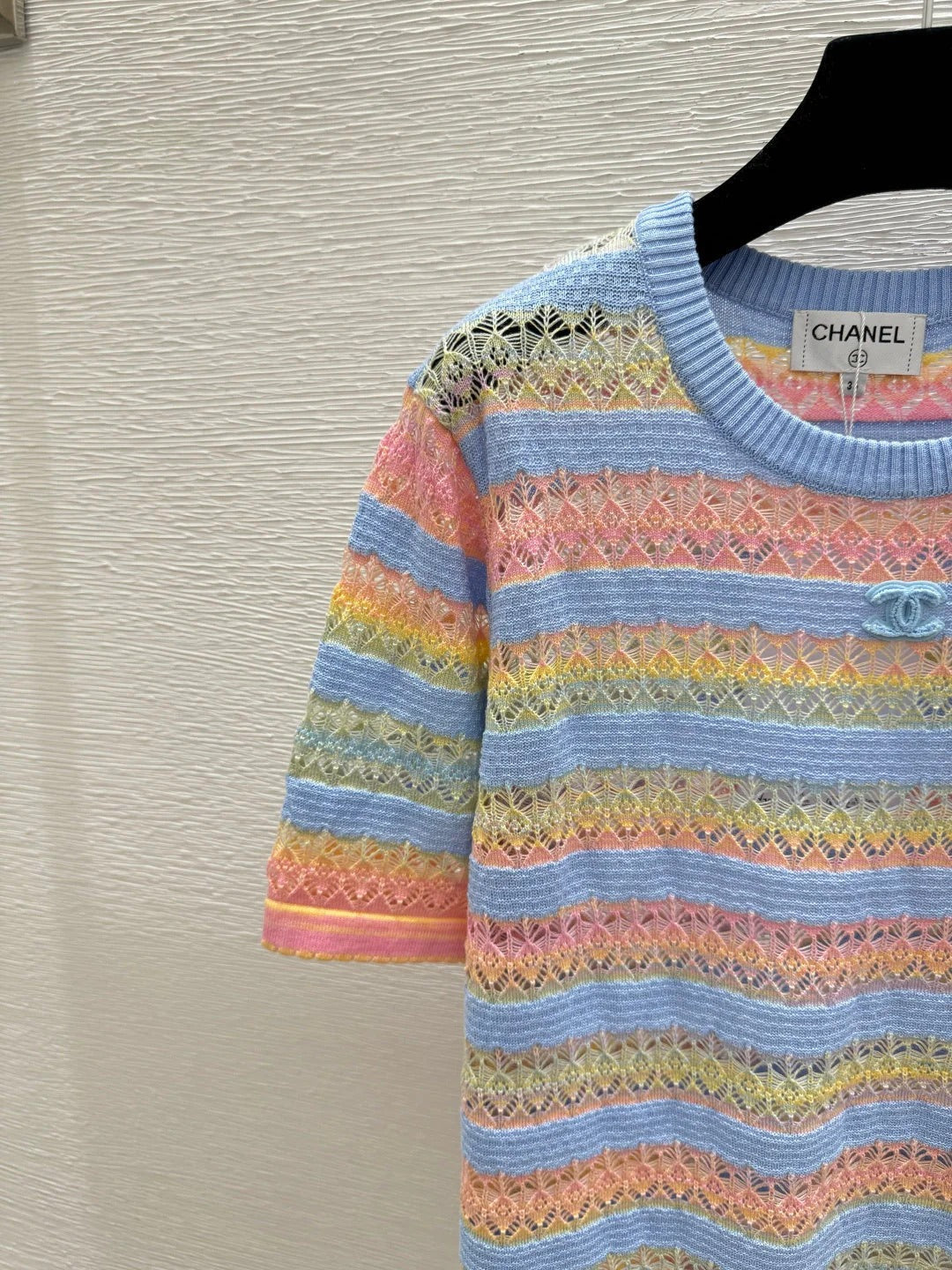 Chanel 2026 Striped Short-sleeved Shirt Multicolor Wool 516774