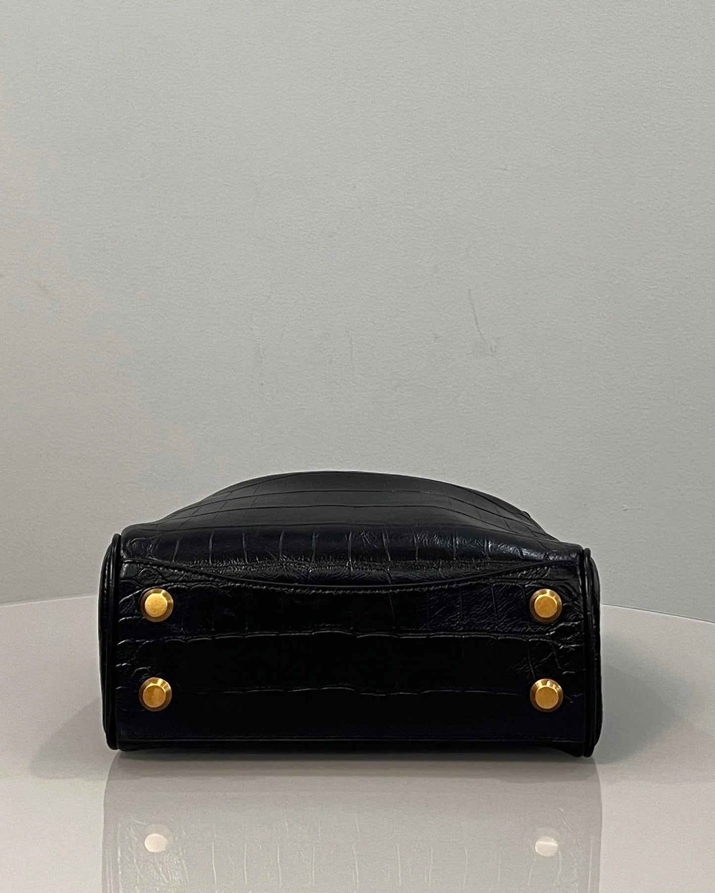 Balenciaga Mini Rodeo Bag 22 Black Crocodile Skin Gold Hardwware