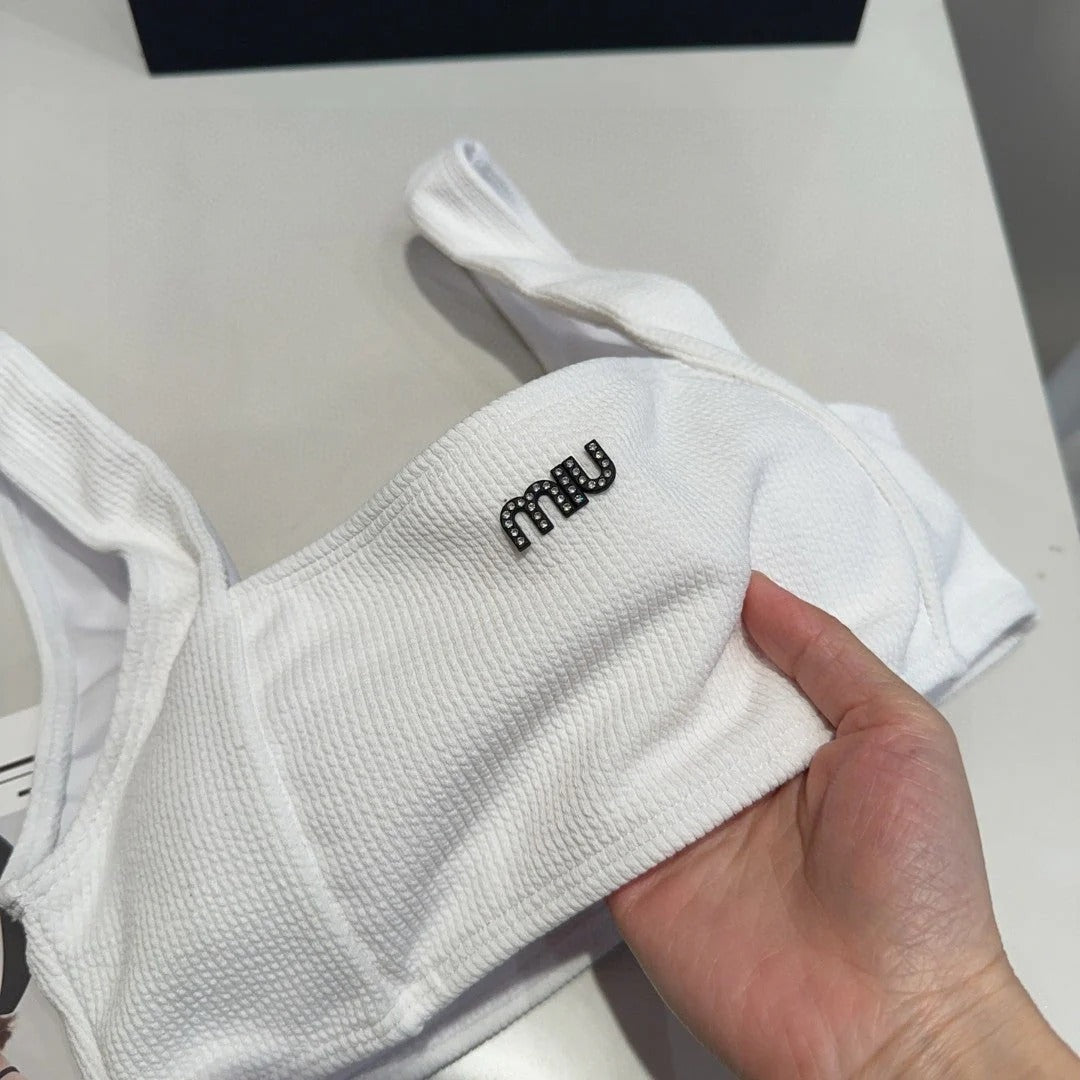 MIUMIU BIKINI 25S TWO PIECE IN WHITE 742670