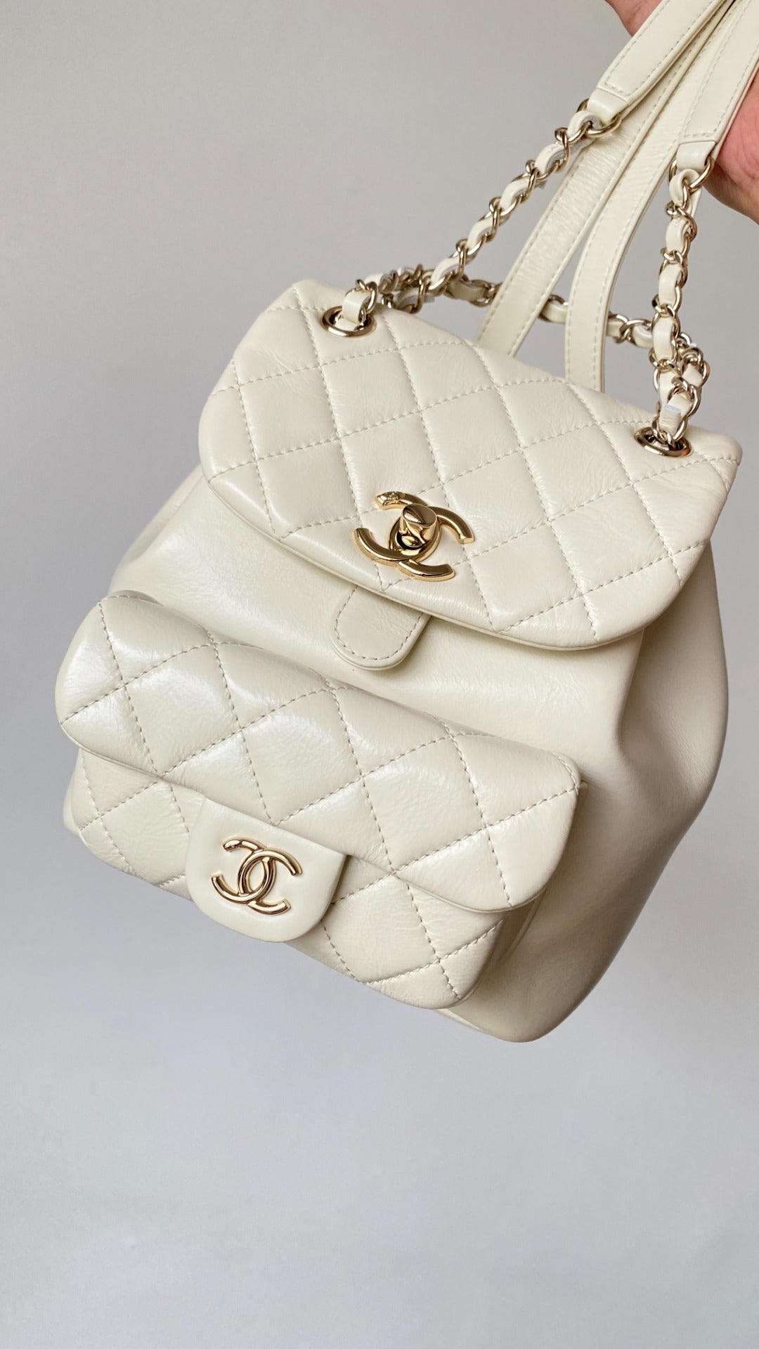 CC 24A Duma Backpack Mini White Lambskin