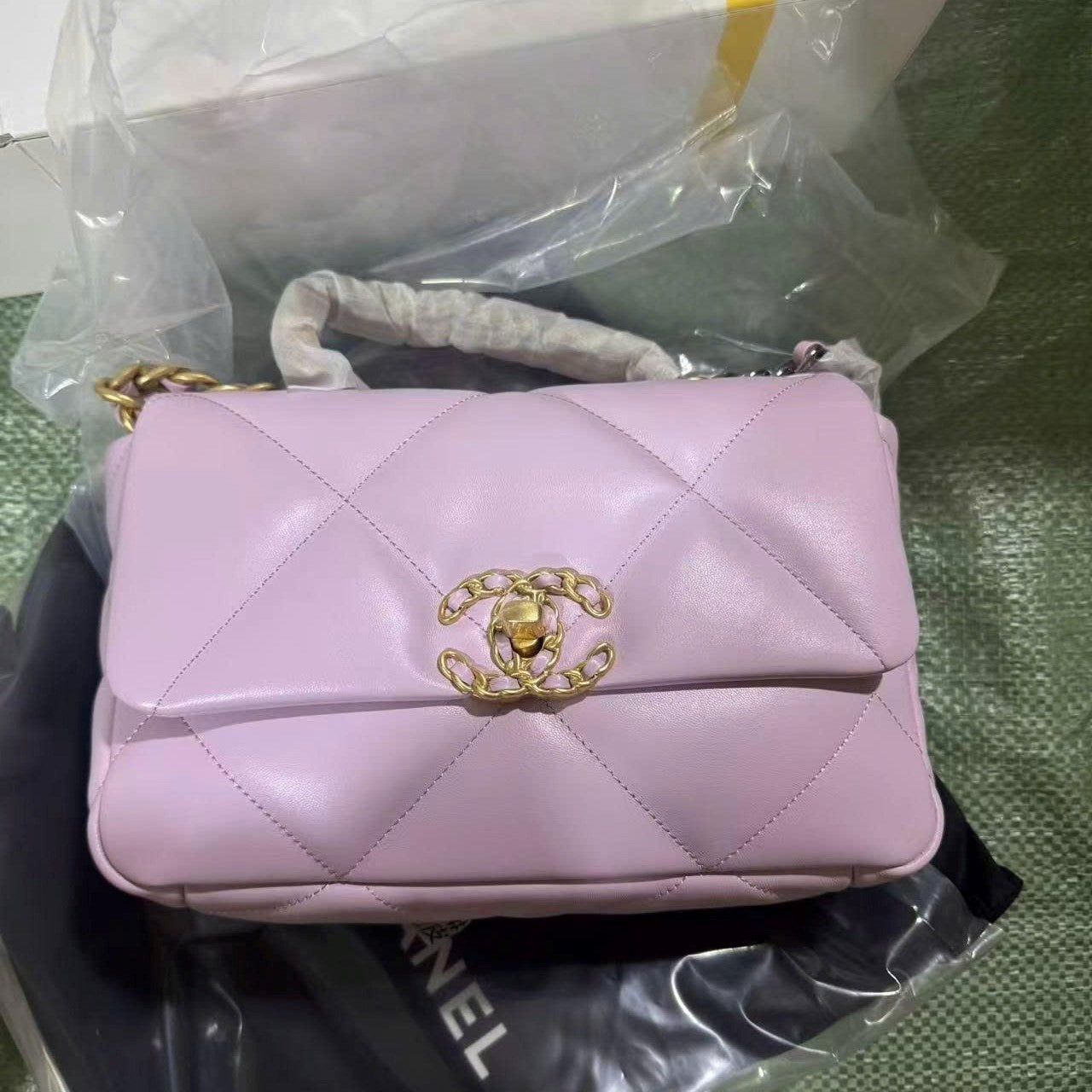 CC 19 Handbag 25cm Light Pink Calfskin Gold Hardware mix Sliver Hardware