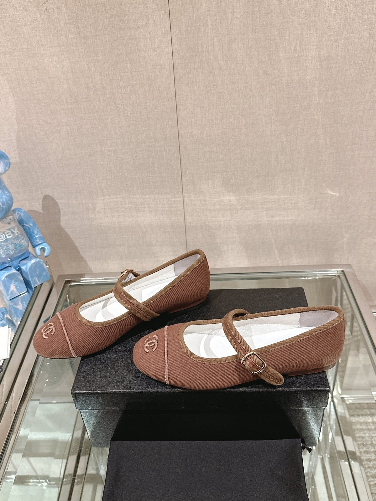 mary jane flat brown corduroy