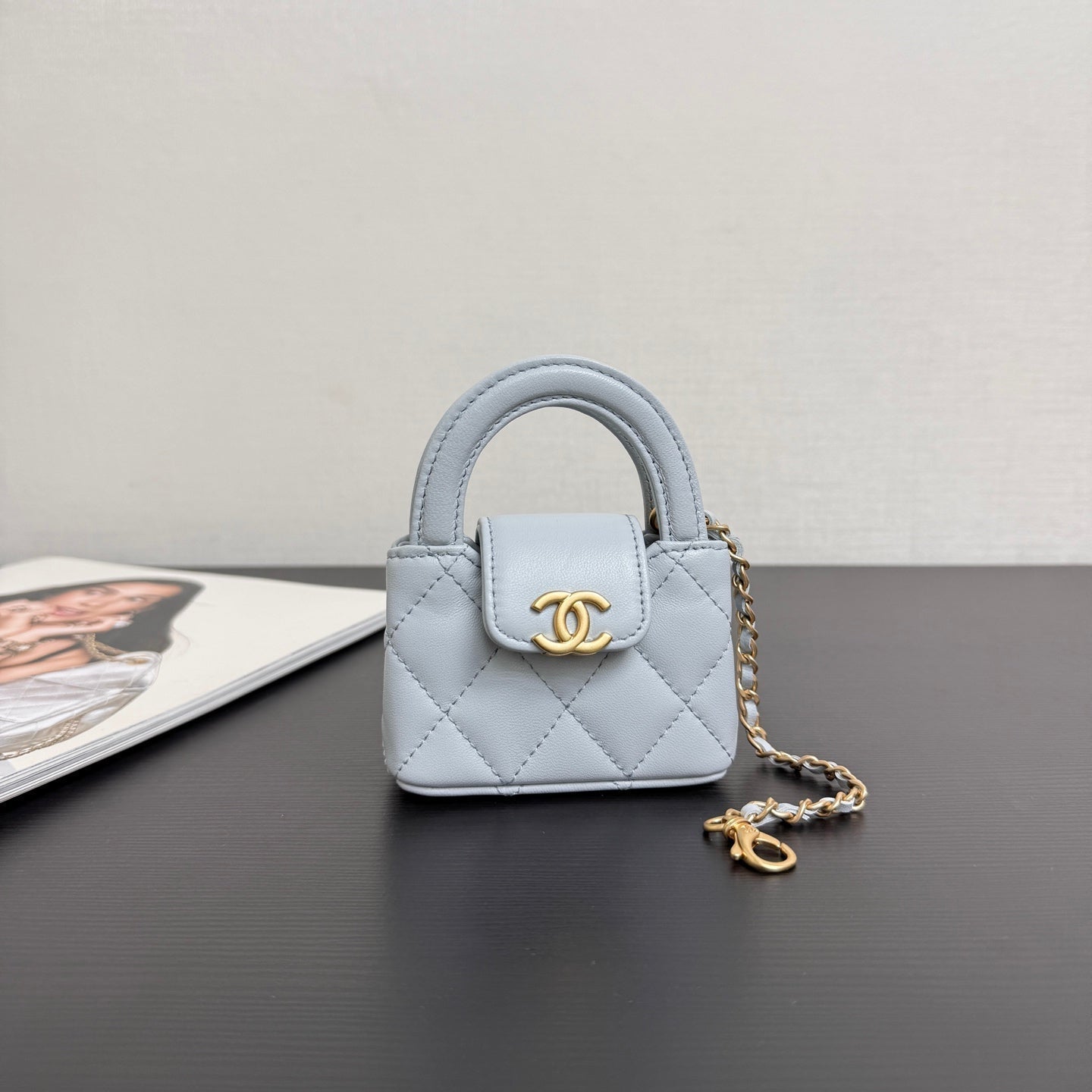 CC 26 Mini Kelly Bag 10 Blue in Sheepskin