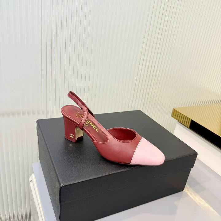 CC 26 Slingback High Heel 6.5cm Red Pink Lambskin 714023