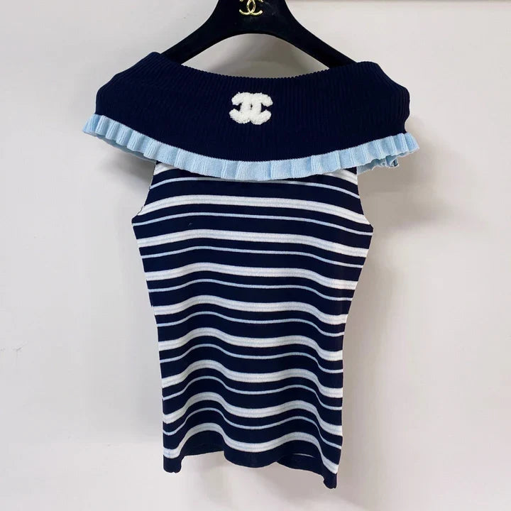 Chanel 26 Vest Navy Blue in Acrylic 283185
