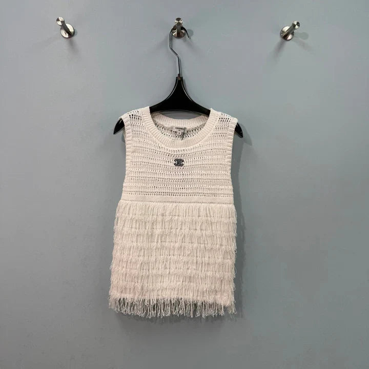 Chanel Vest White in Nitrile Cotton 282527