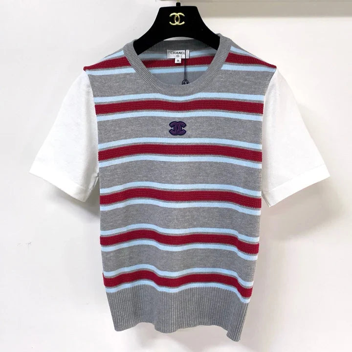 Chanel Short-Sleeve T-Shirt Gray in Acrylic 287140