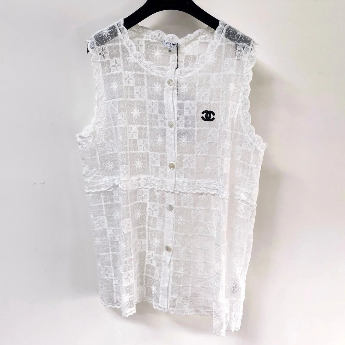 Chanel Vest White in Nitrile Cotton 287128