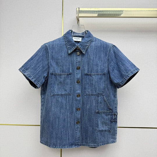 Chanel 26 Shirt Blue in Cotton 367721