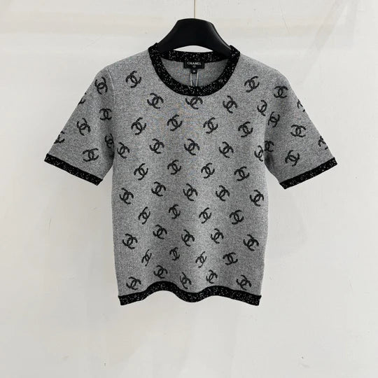 Chanel 26 Grey Knit Top Gray in Viscose 327141