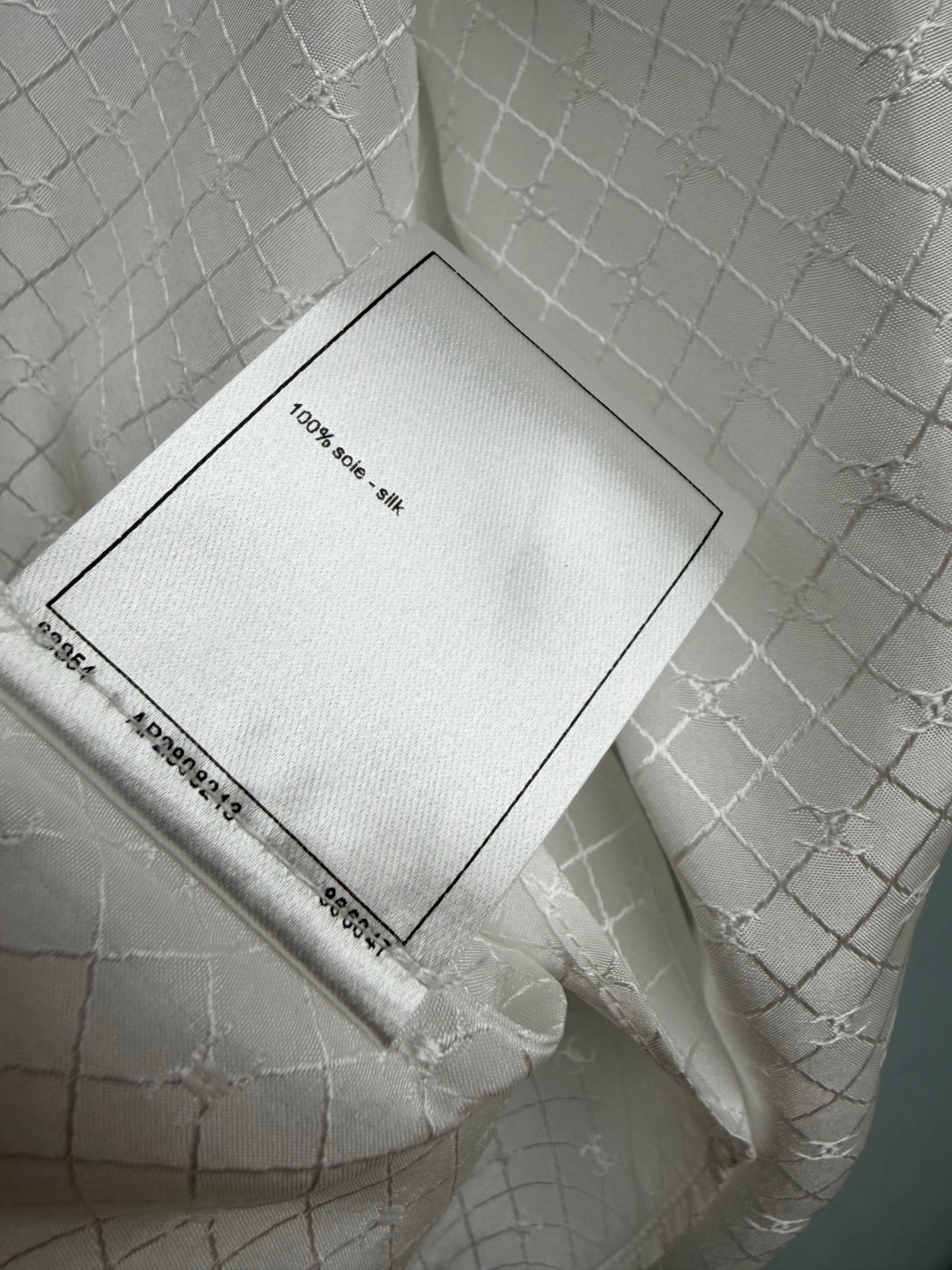 CC Diamond-Patterned Jacquard Shirt White in Silk 379087