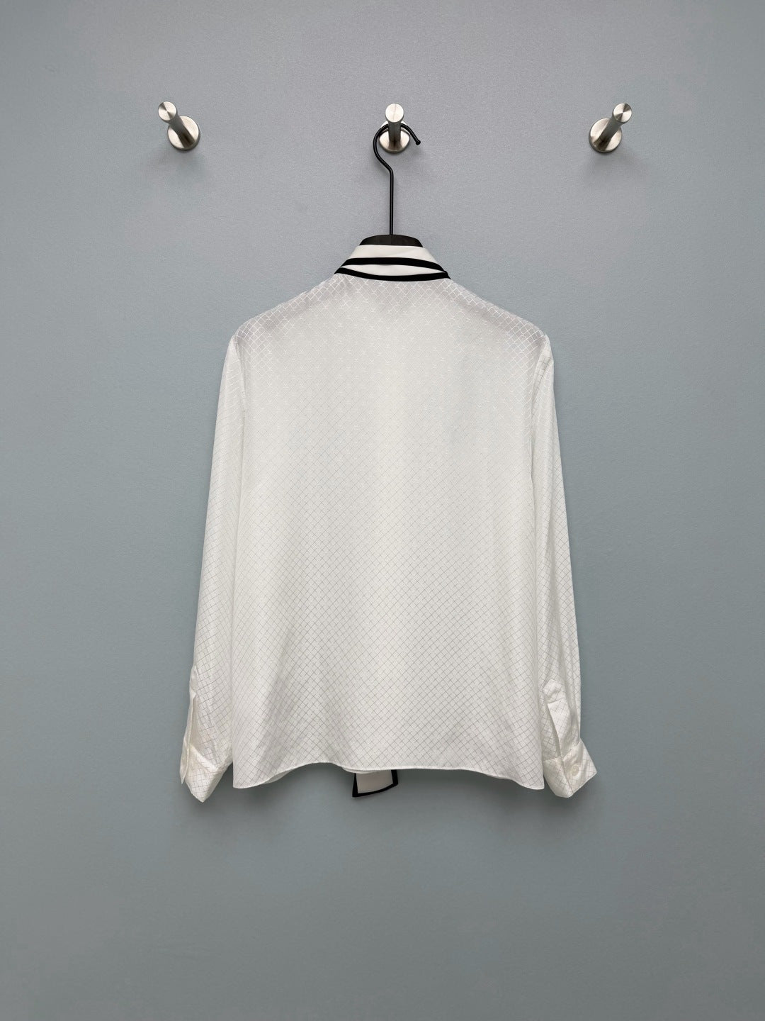 CC Diamond-Patterned Jacquard Shirt White in Silk 379087