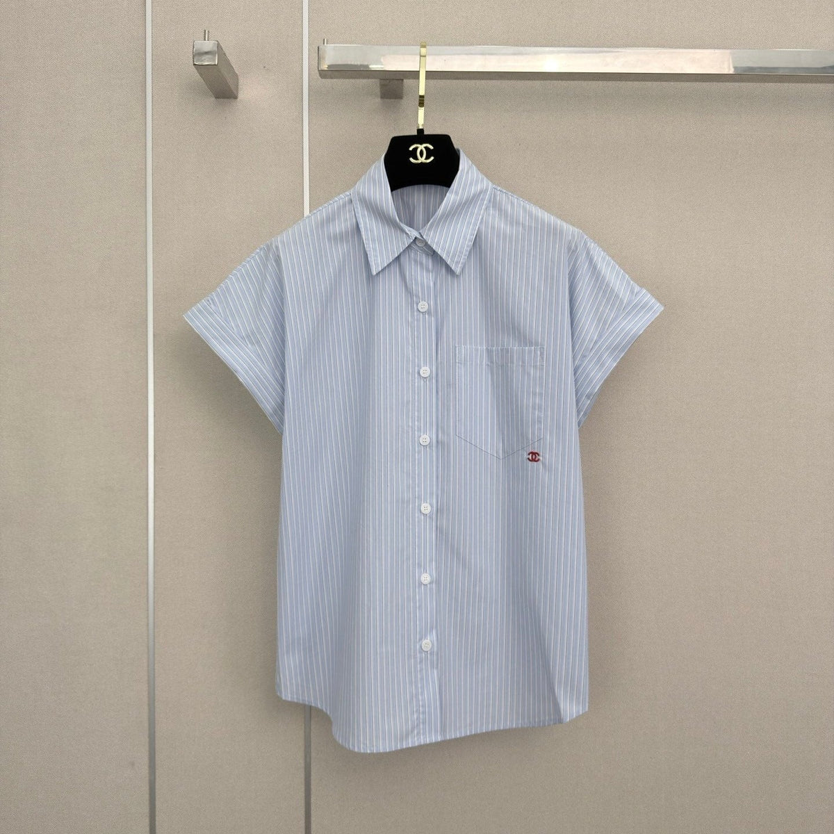 CC Short-sleeved Shirt Light Blue in Cotton 379641