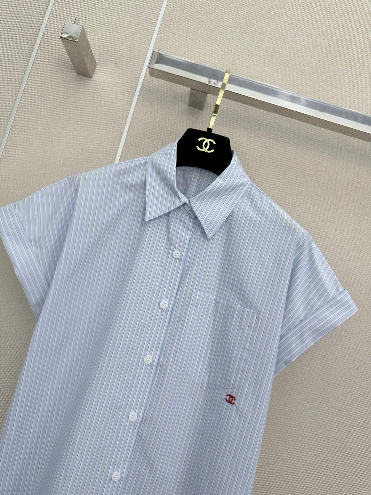 CC Short-sleeved Shirt Light Blue in Cotton 379641