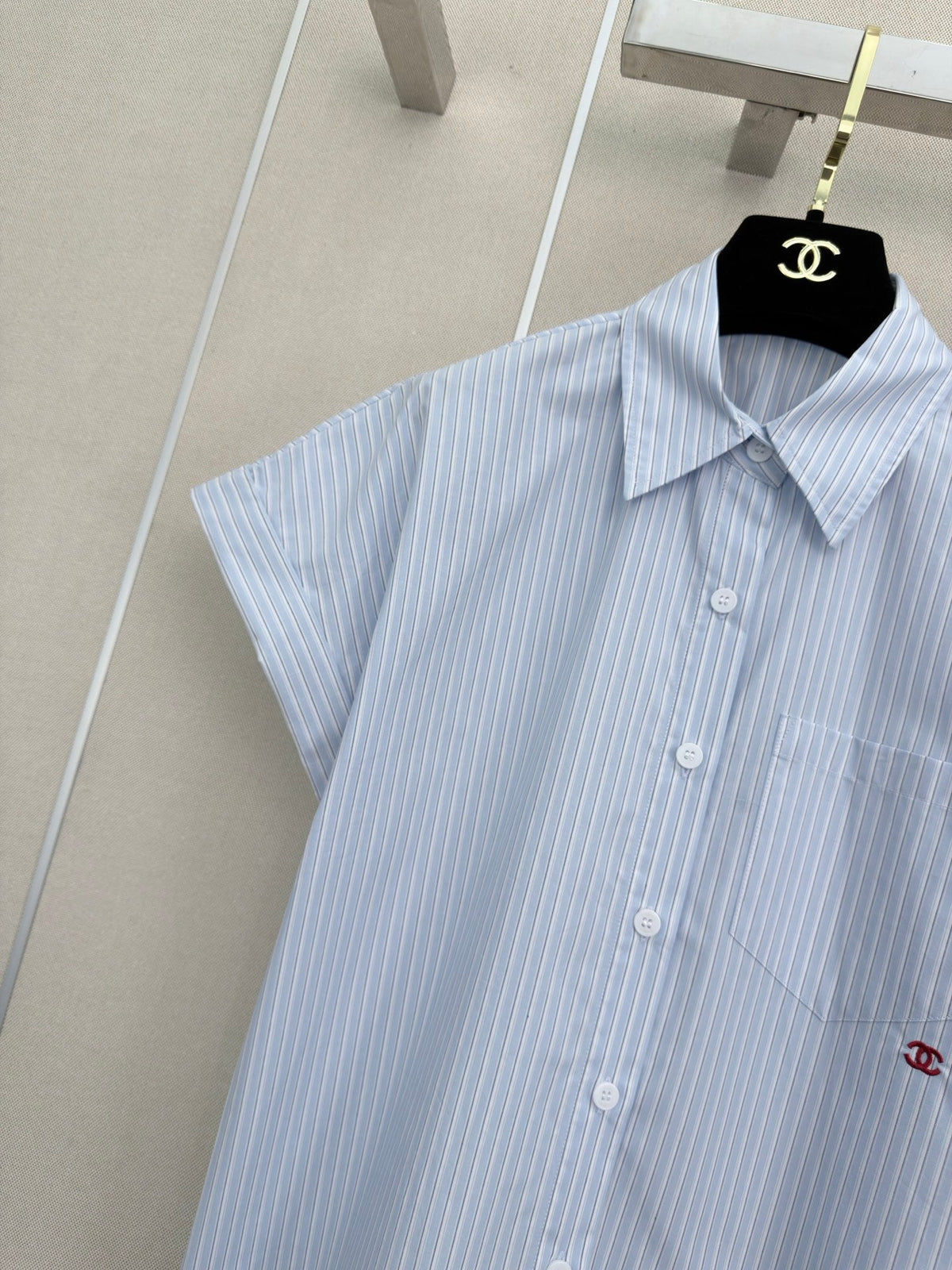 CC Short-sleeved Shirt Light Blue in Cotton 379641