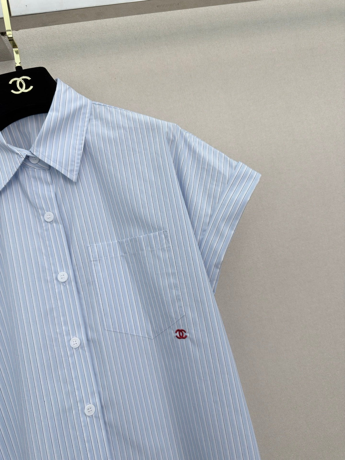 CC Short-sleeved Shirt Light Blue in Cotton 379641
