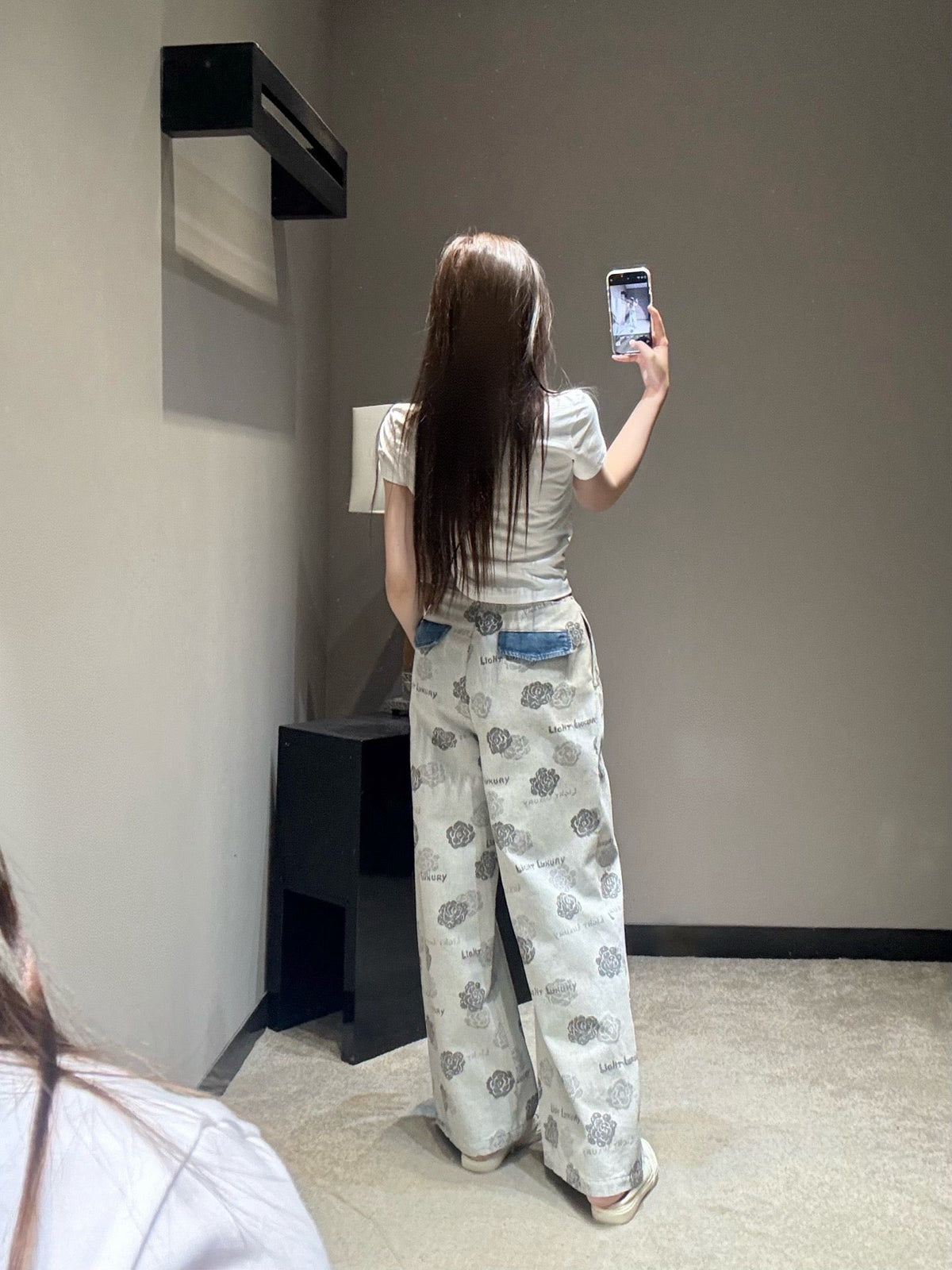 CC Wide-leg Pants Grey in Cotton 378123