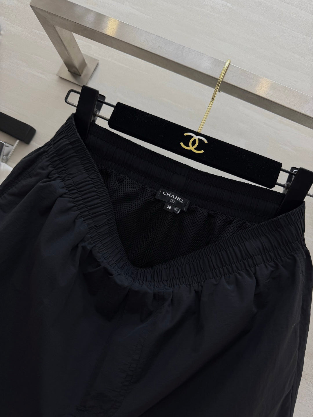 CC 26 Double C Embroidered Casual Shorts Black in Cotton 379513