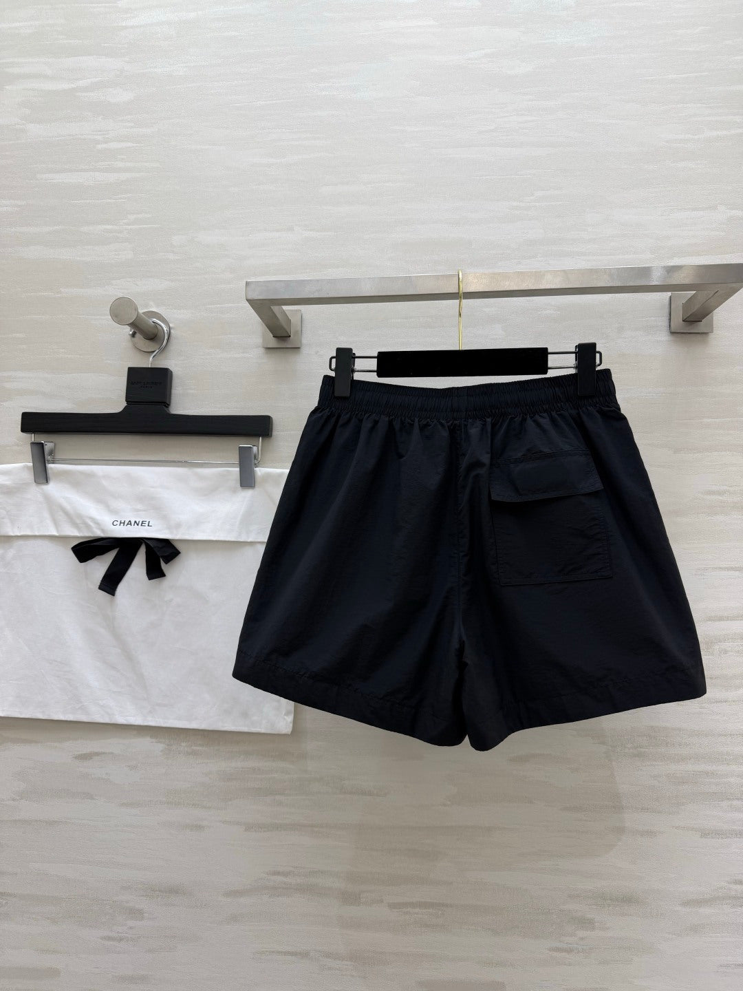 CC 26 Double C Embroidered Casual Shorts Black in Cotton 379513
