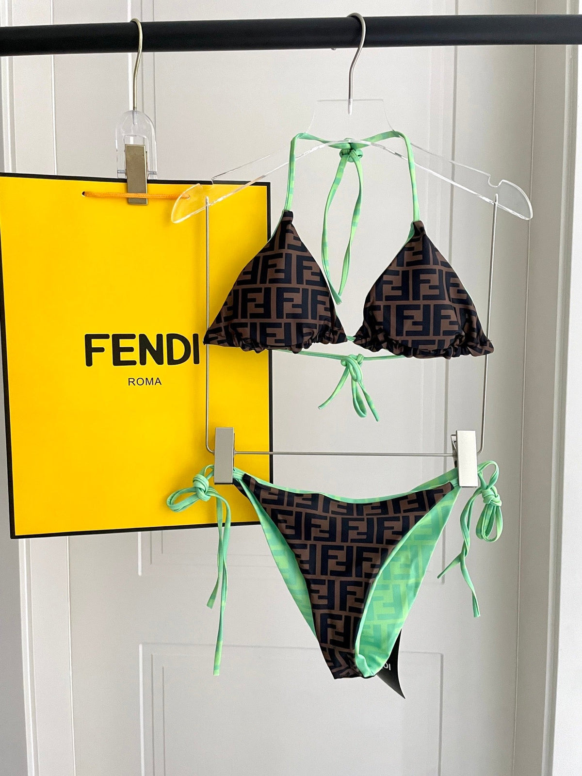 FF Reversible Swimsuit Green Polyamide 180507