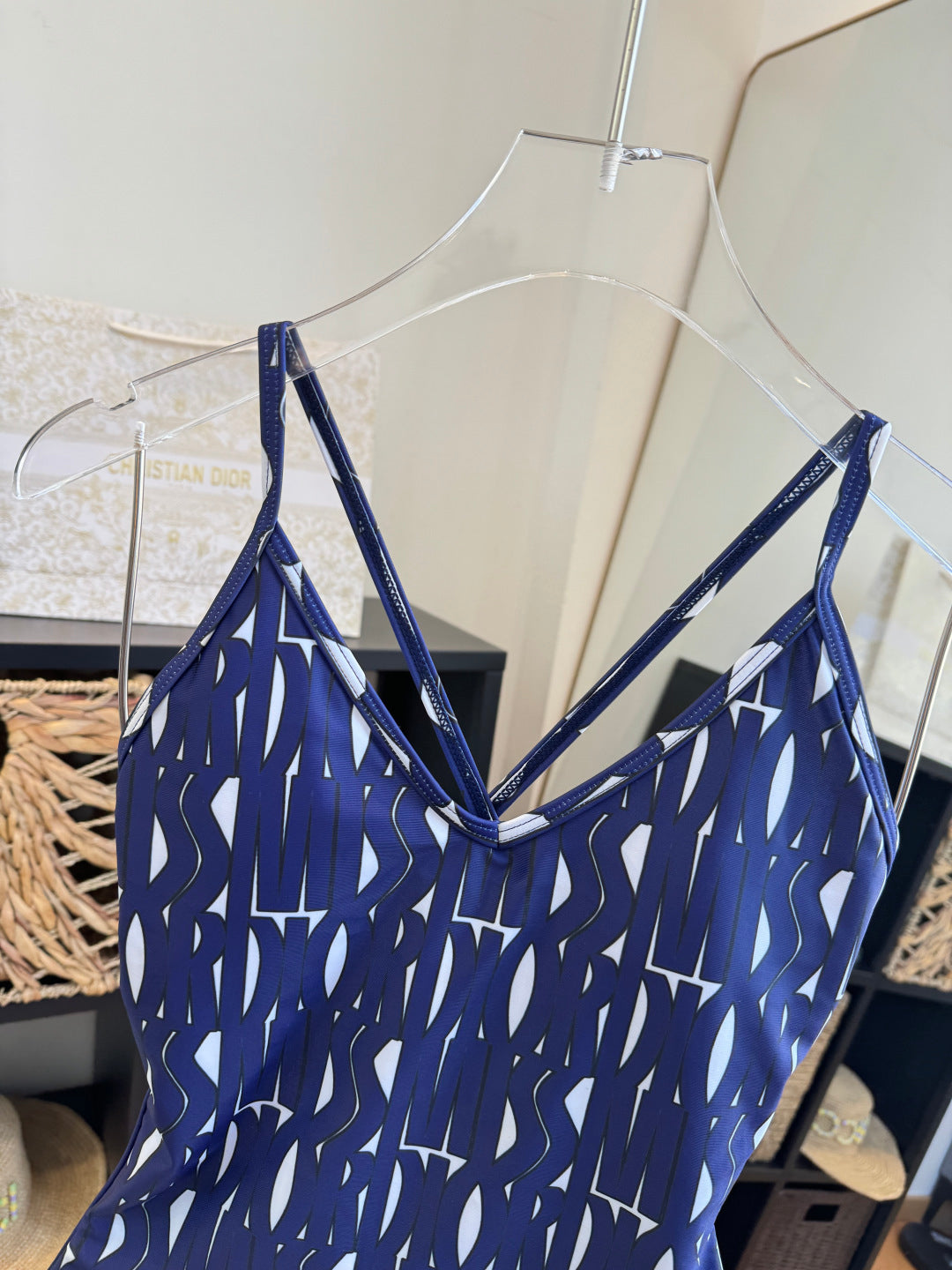 CD One-Piece Bikini White Blue in Polyamide 261390