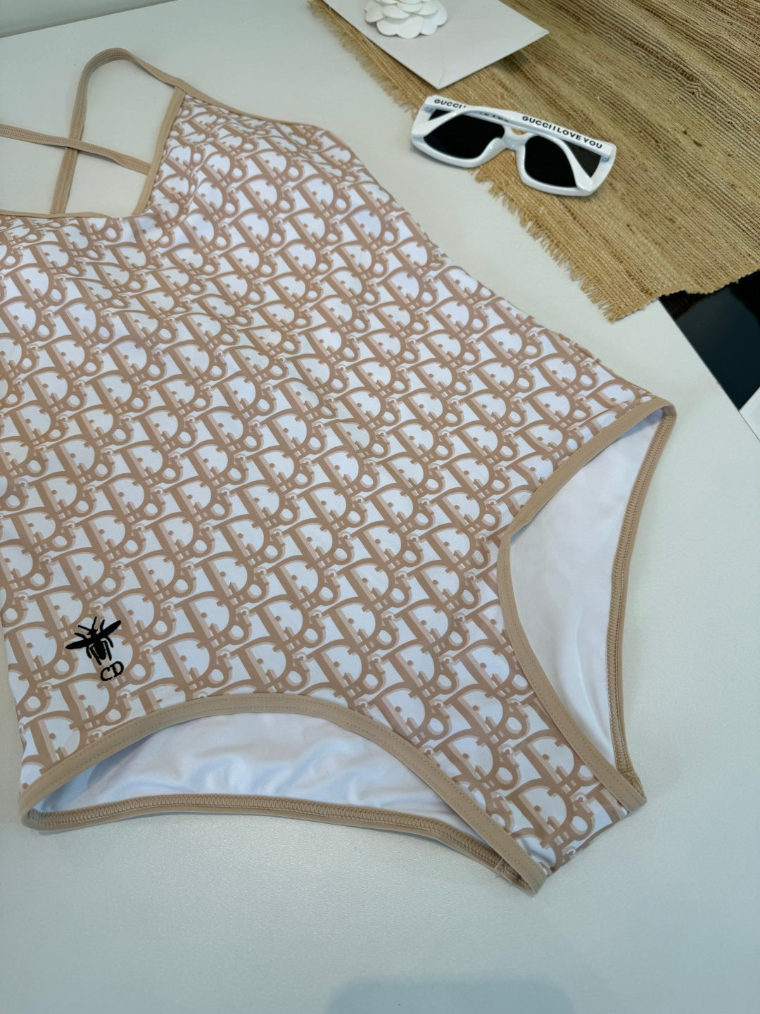 CD One-Piece Bikini White Beige in Polyamide