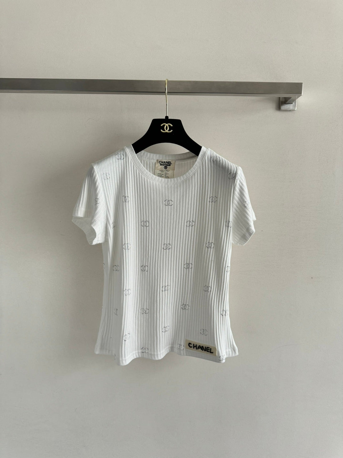 CC Neck Short-sleeve top White in Cotton 387729