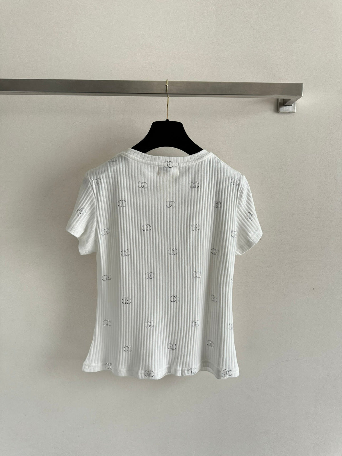 CC Neck Short-sleeve top White in Cotton 387729