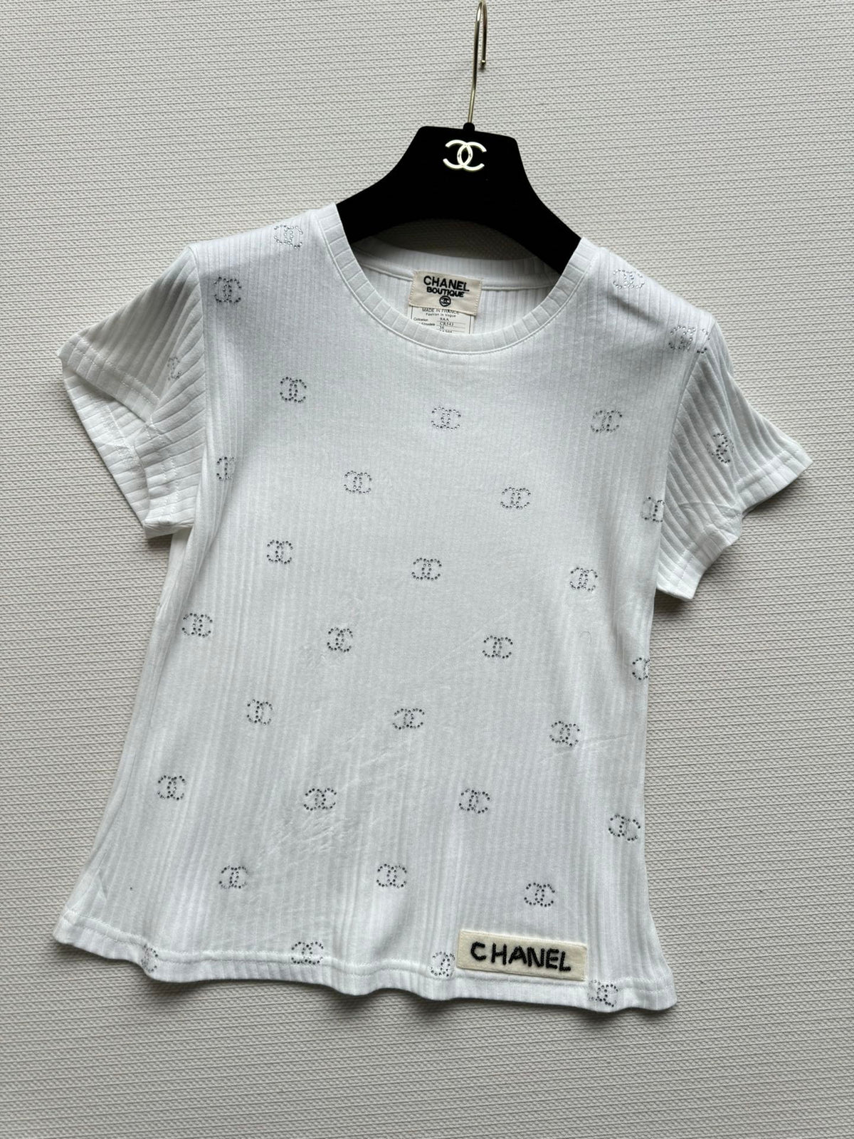 CC Neck Short-sleeve top White in Cotton 387729