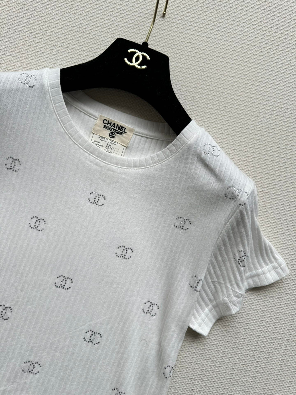 CC Neck Short-sleeve top White in Cotton 387729
