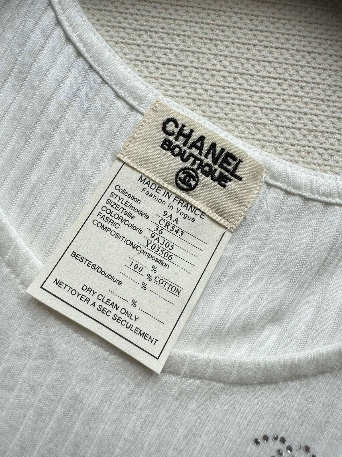 CC Round Neck Vest White in Cotton 387728