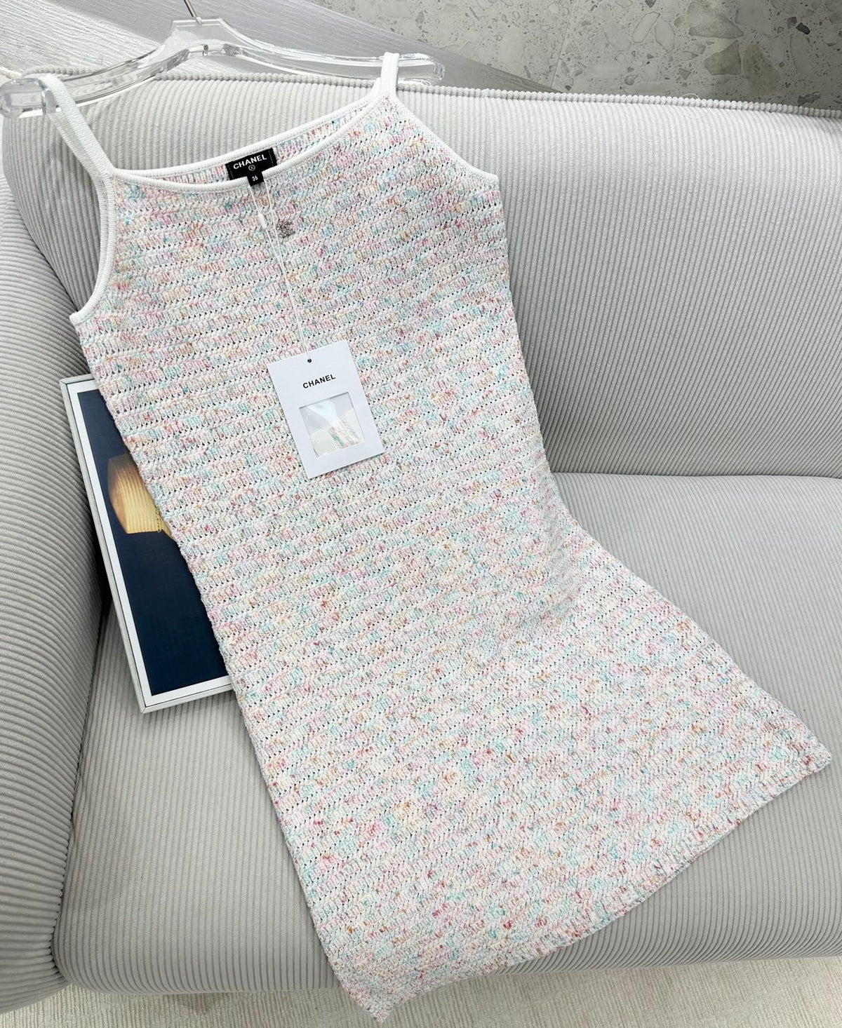 CC 26 Colorful Yarn Knitted Slip Dress in Wool 387530