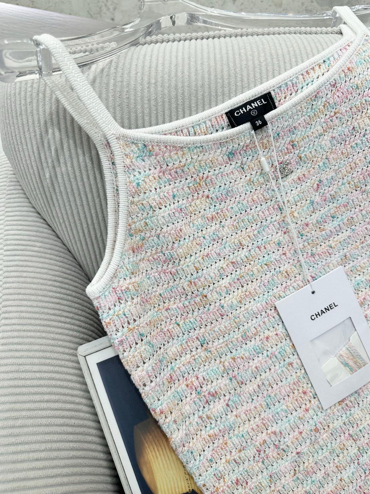 CC 26 Colorful Yarn Knitted Slip Dress in Wool 387530