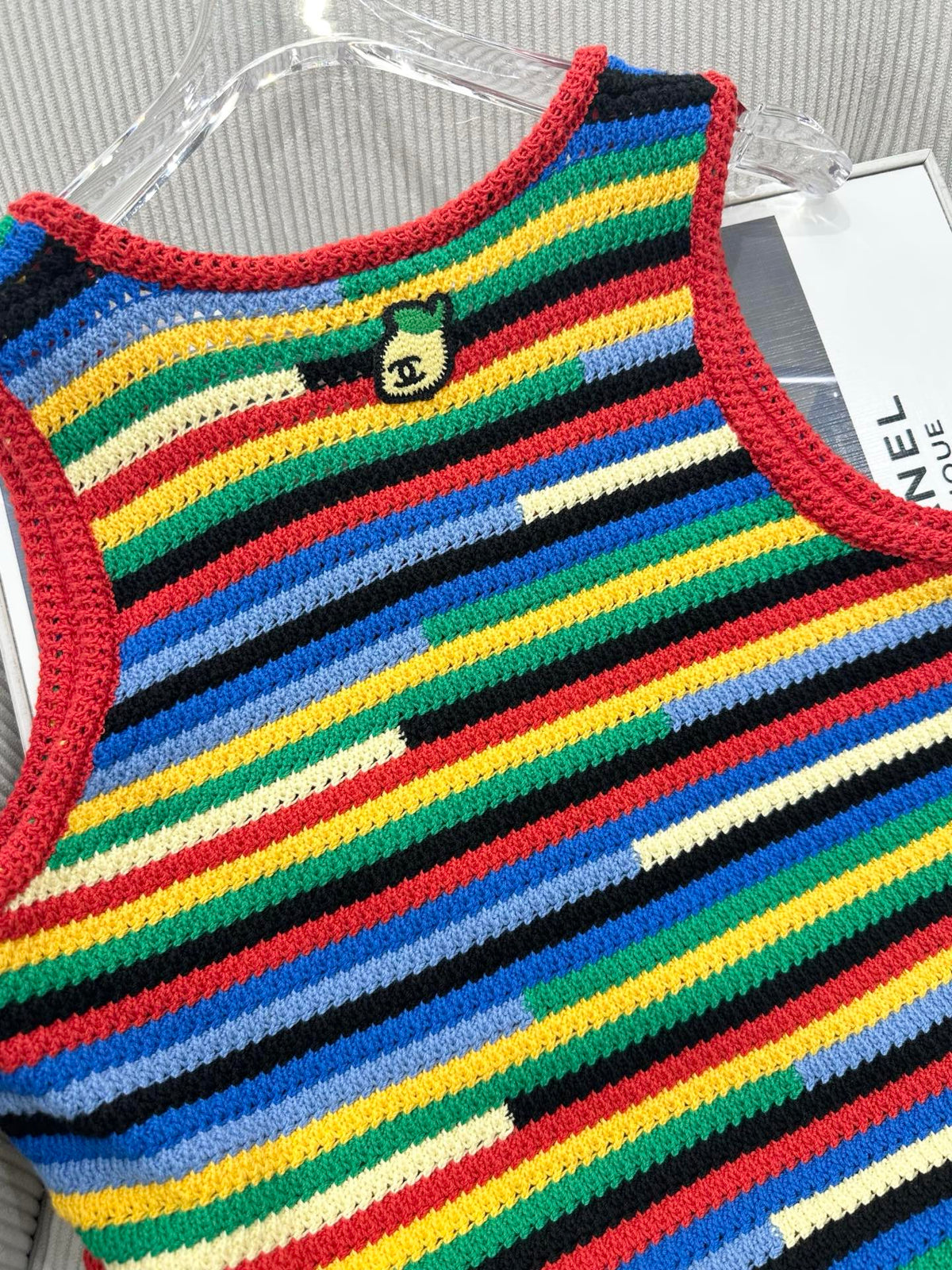 CC 26 Colorful Striped Tassel Knitted Vest/Pad Top in Cotton 387519