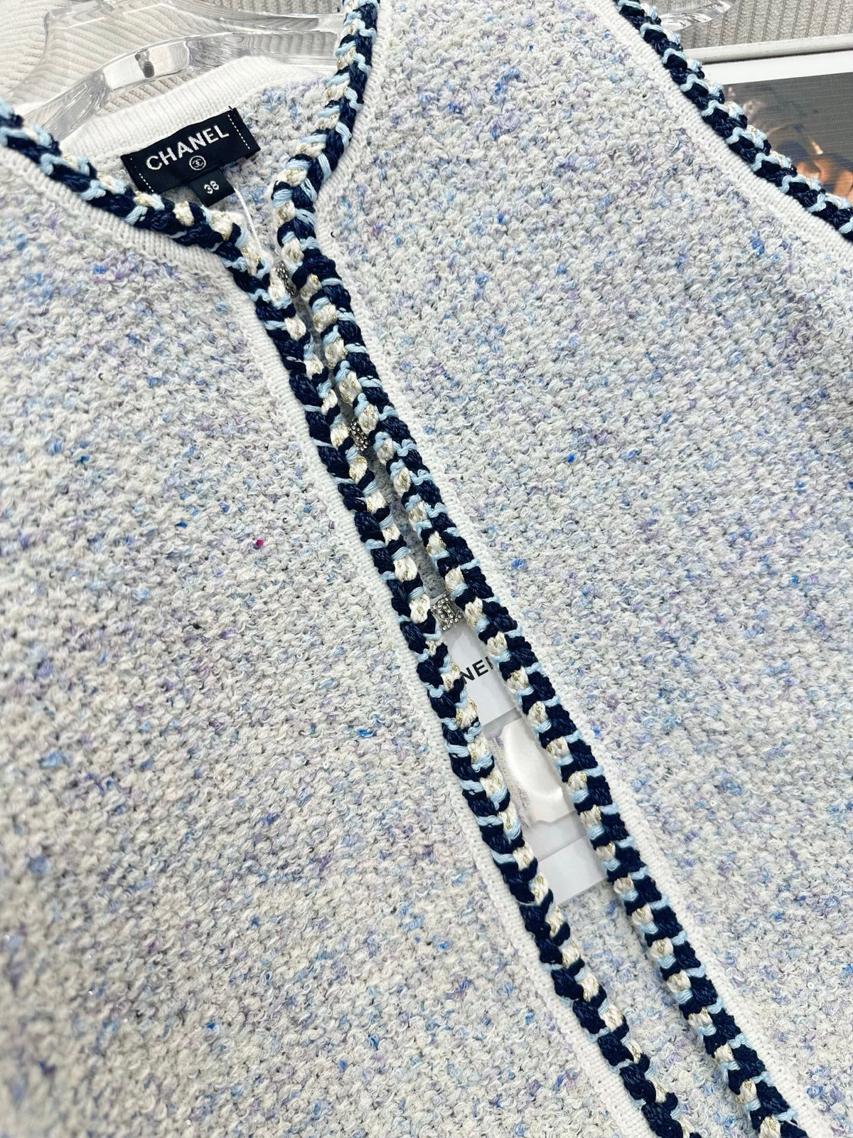 CC 26 Knitted Vest Jacket Light Blue in Wool 387495