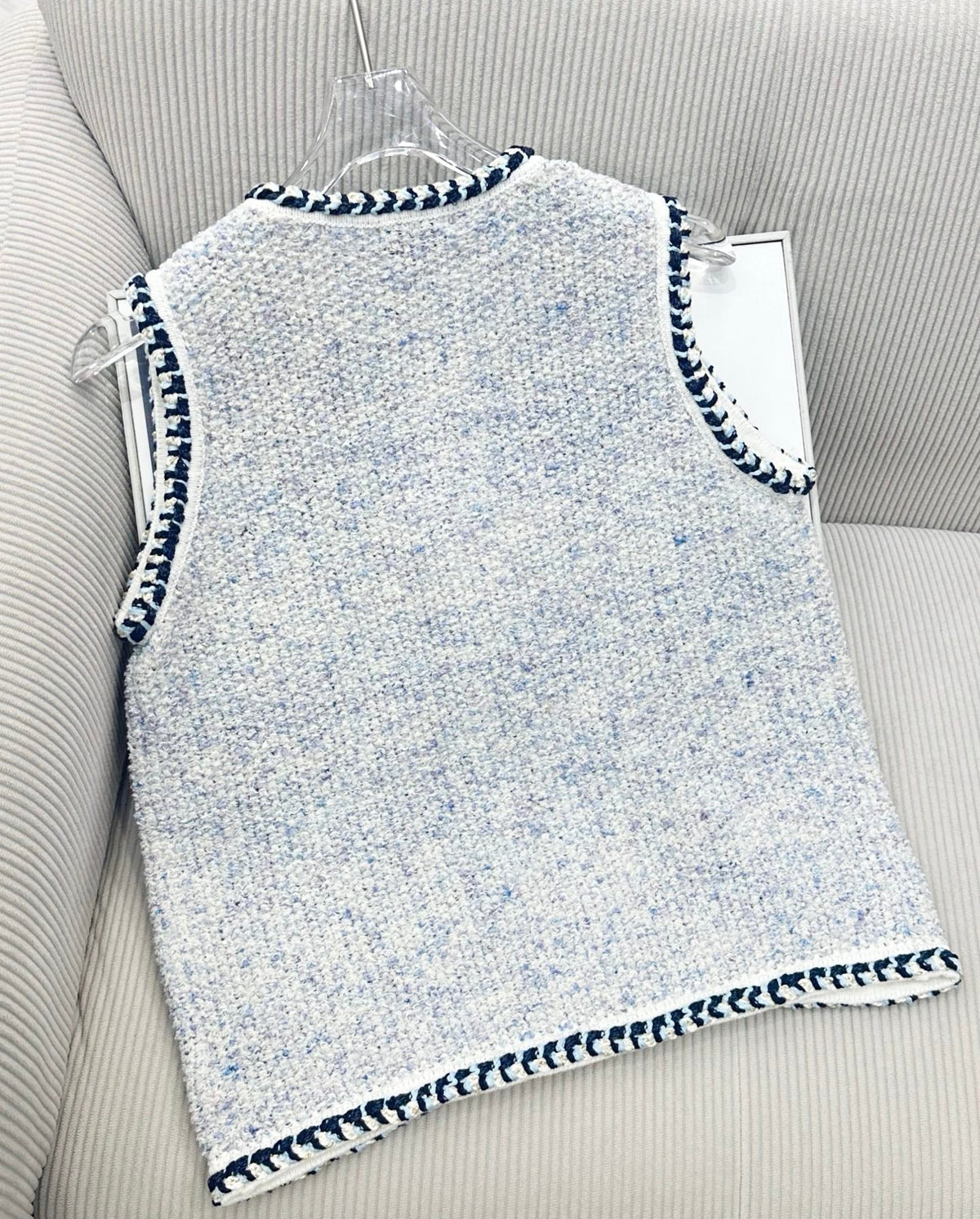 CC 26 Knitted Vest Jacket Light Blue in Wool 387495