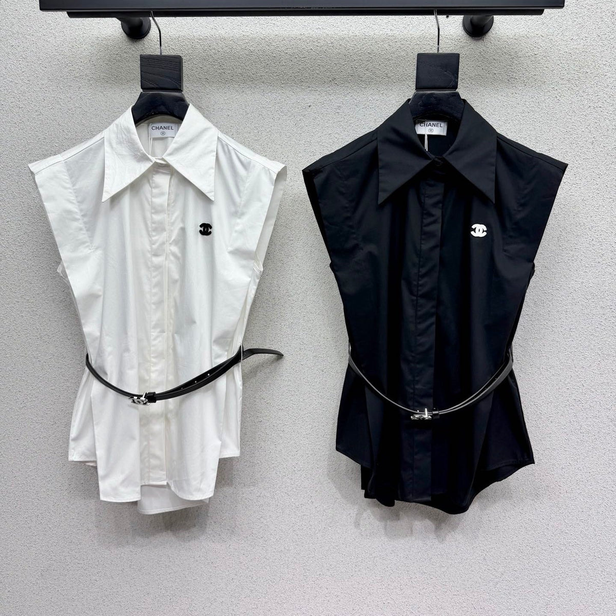 CC Fitted Shirt with Belt in Cotton 388485