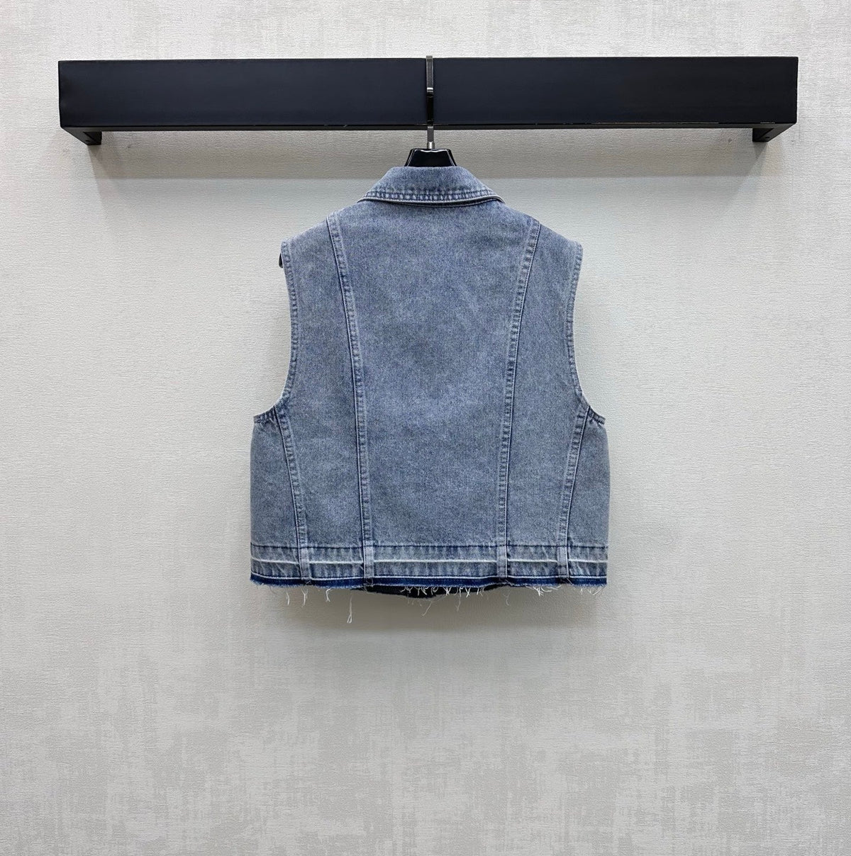 CC 26 Tassel-Edge Denim Vest Blue in Cotton 389543