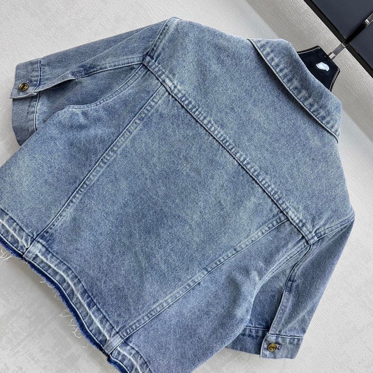 CC 26 Fringed Denim Shirt in Cotton 389537