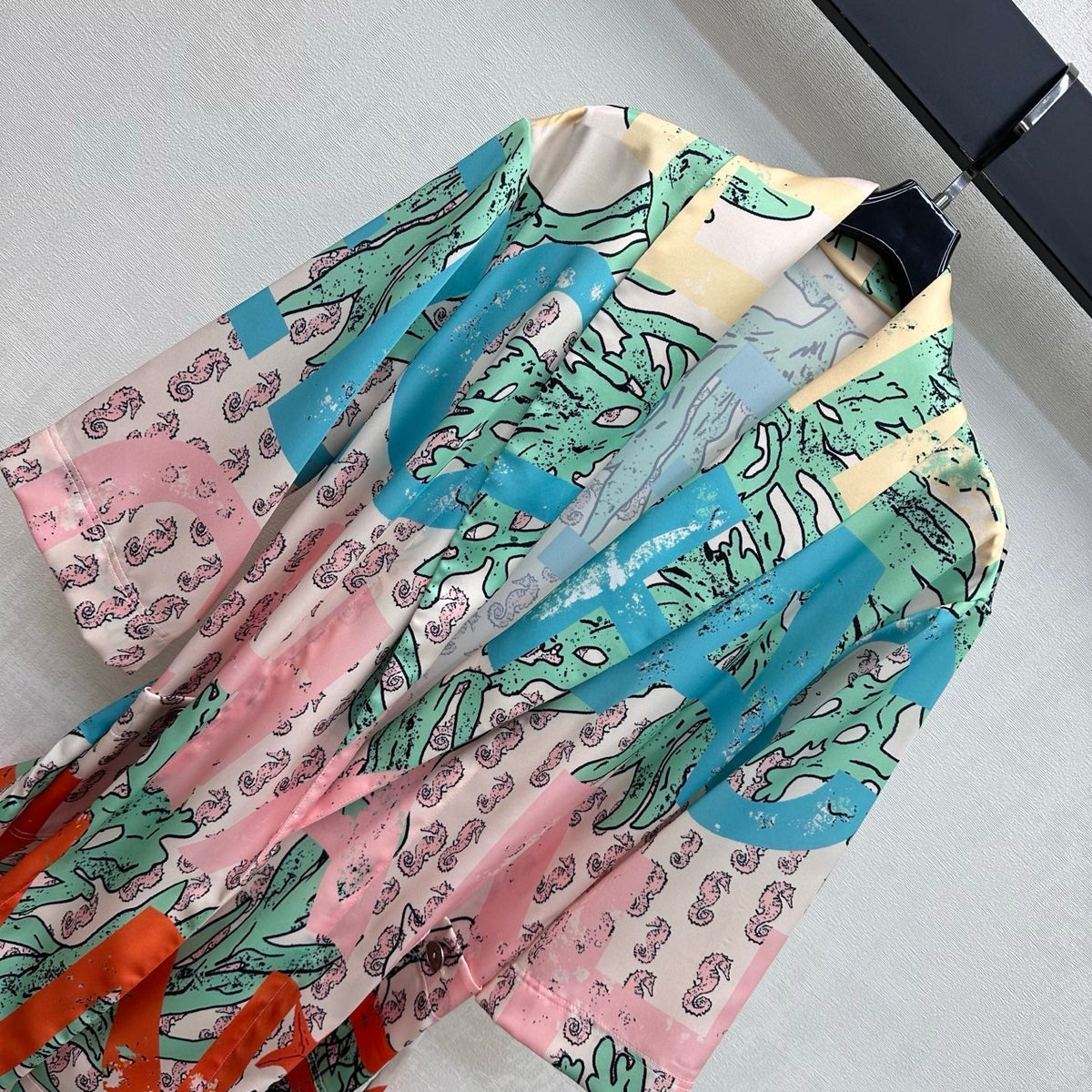 CC 26 Artistic Print Waistband Robe Colorful in Polyamide 389531