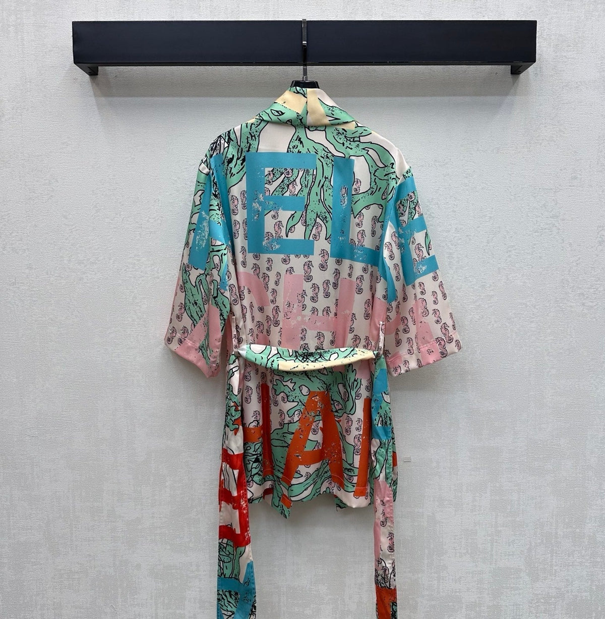 CC 26 Artistic Print Waistband Robe Colorful in Polyamide 389531