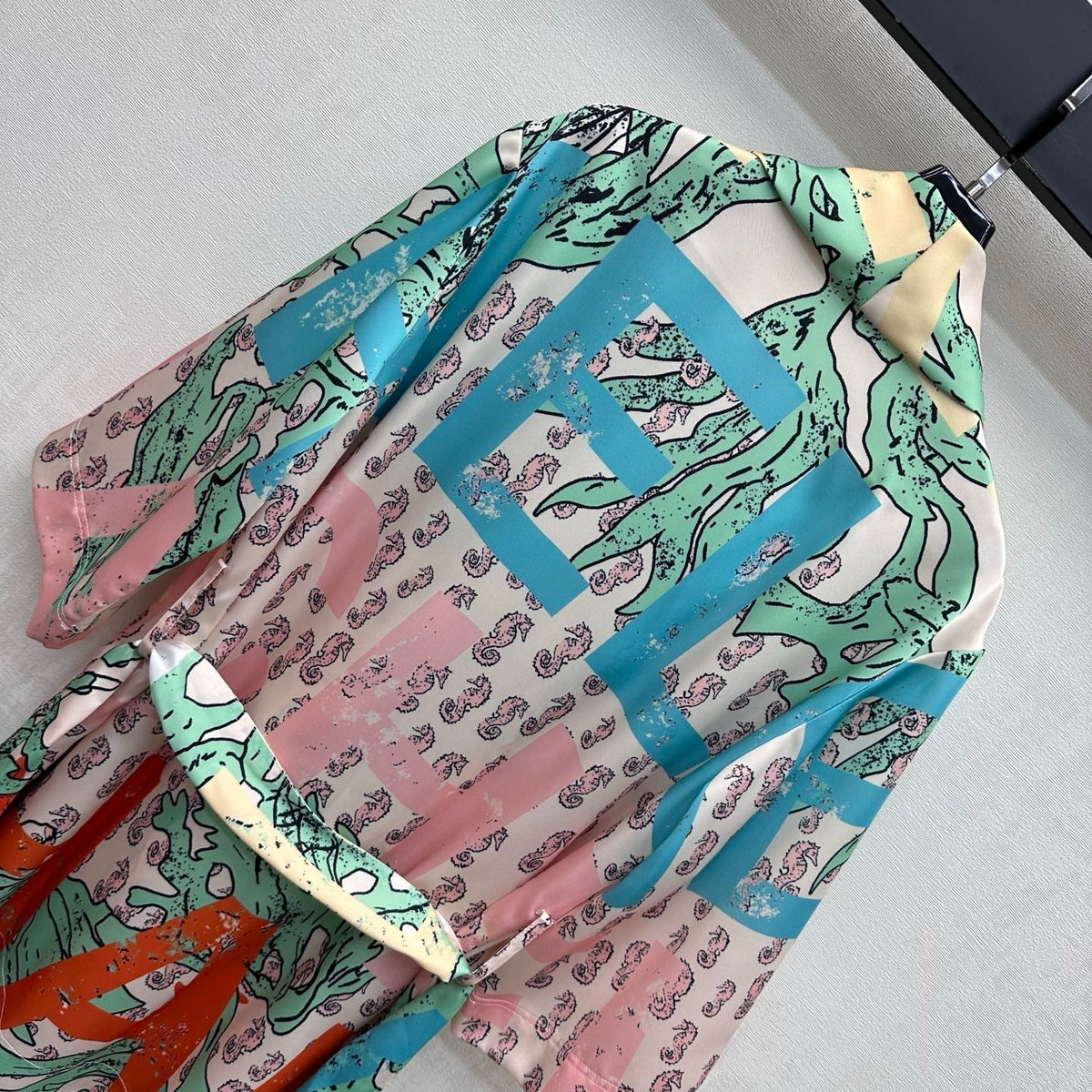 CC 26 Artistic Print Waistband Robe Colorful in Polyamide 389531