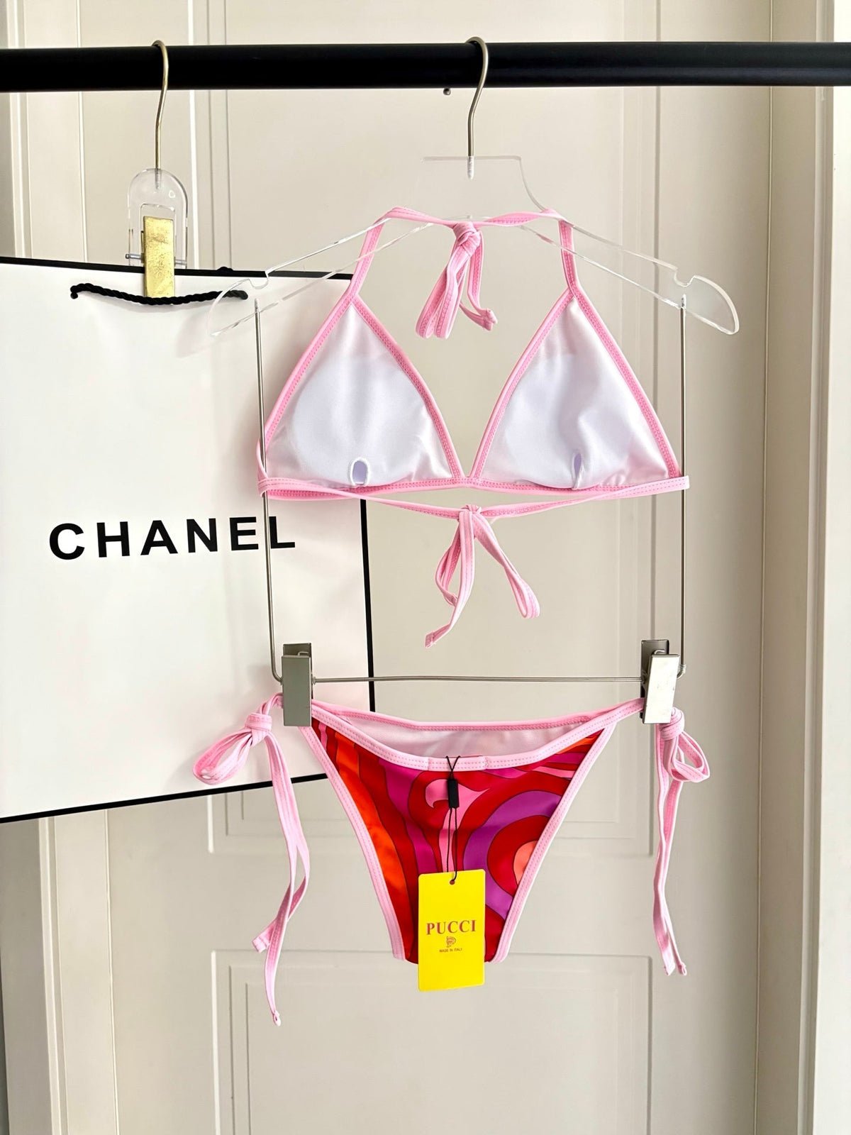Pucci 3-Piece Swimwear Set Pink Orange Marmo Print 240266