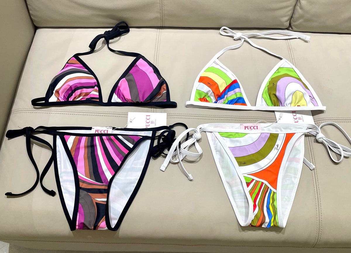 Pucci Printed Two-Piece Bikini Multicolor Cotton Blend 149641