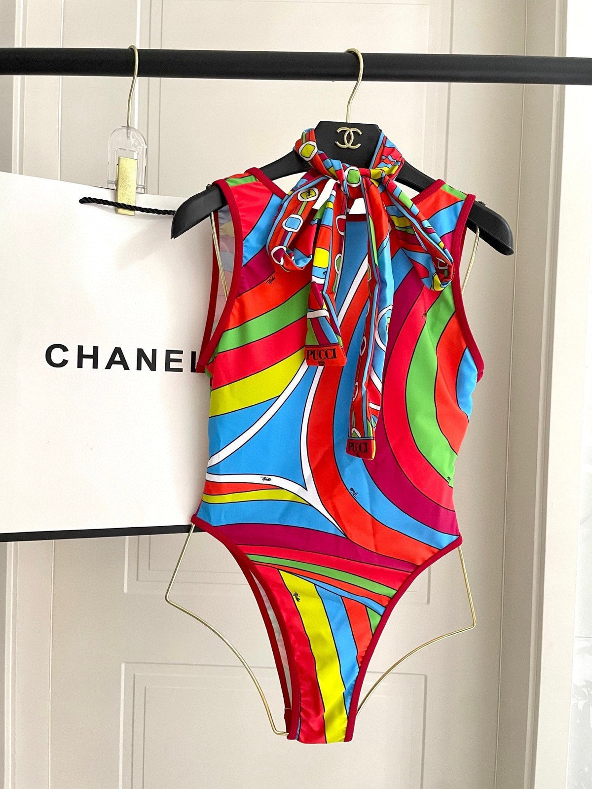 Pucci One-Piece Swimsuit Cotton Blend 882395