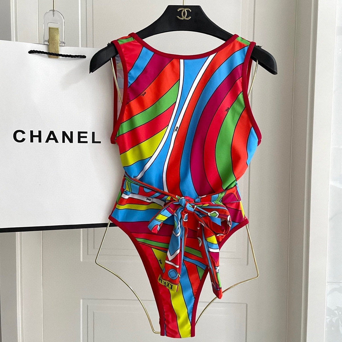 Pucci One-Piece Swimsuit Cotton Blend 882395
