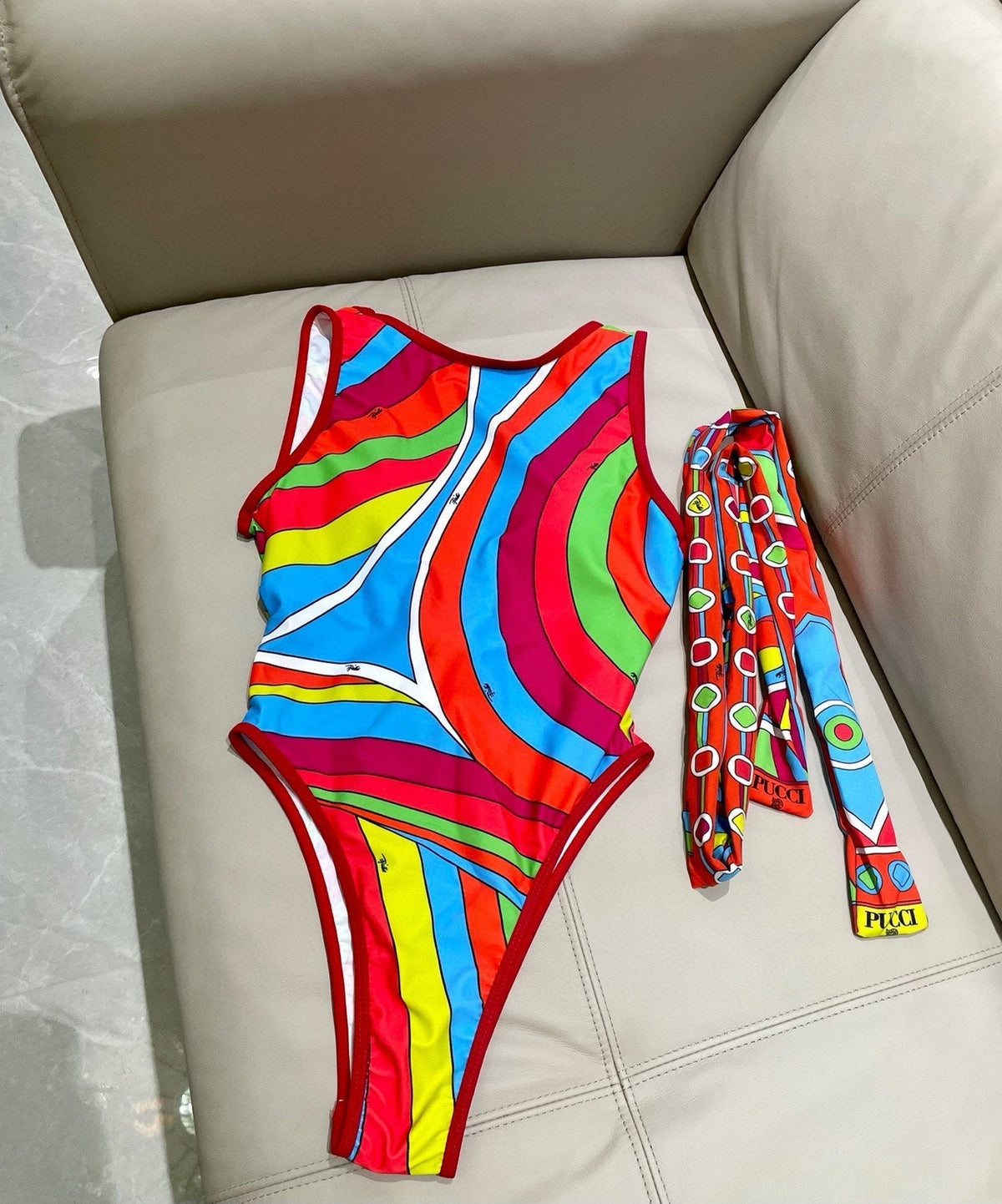 Pucci One-Piece Swimsuit Cotton Blend 882395