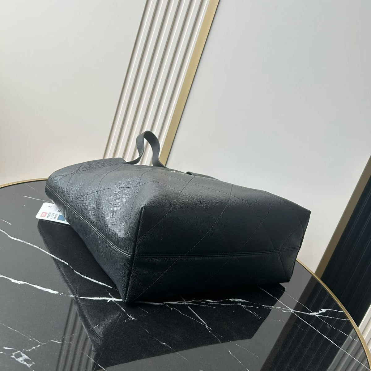 CC 26P Preppy Tote Bag 30cm Black Grained Calfskin