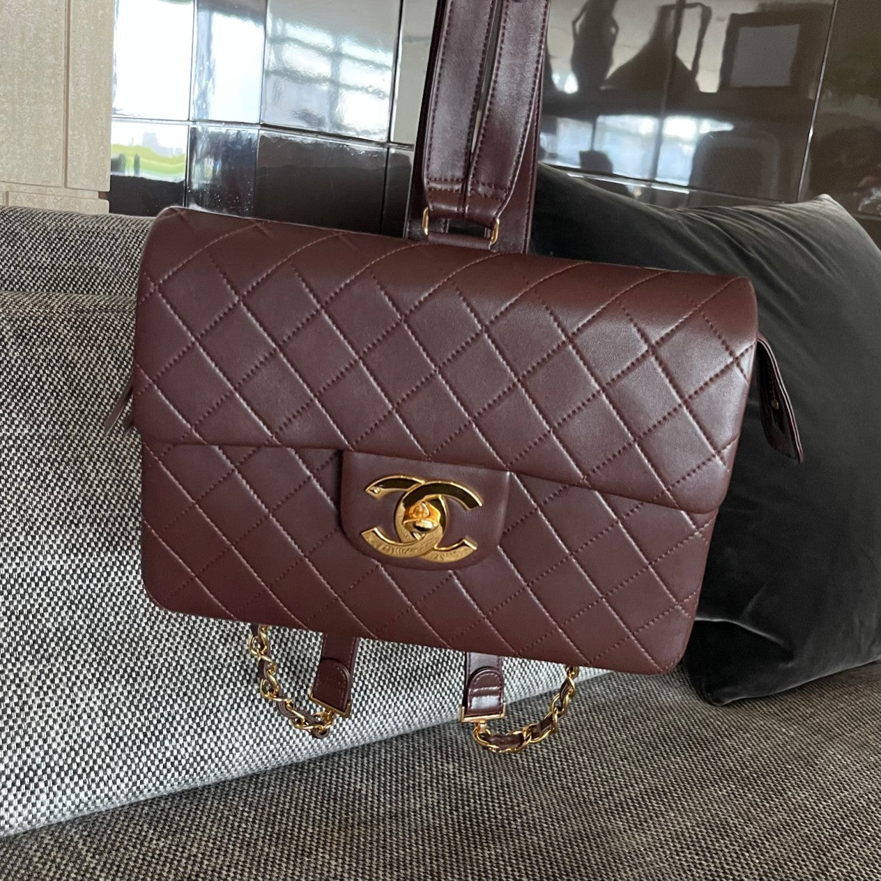 CC Vintage Classic Timeless Backpack 28cm Quilted Lambskin