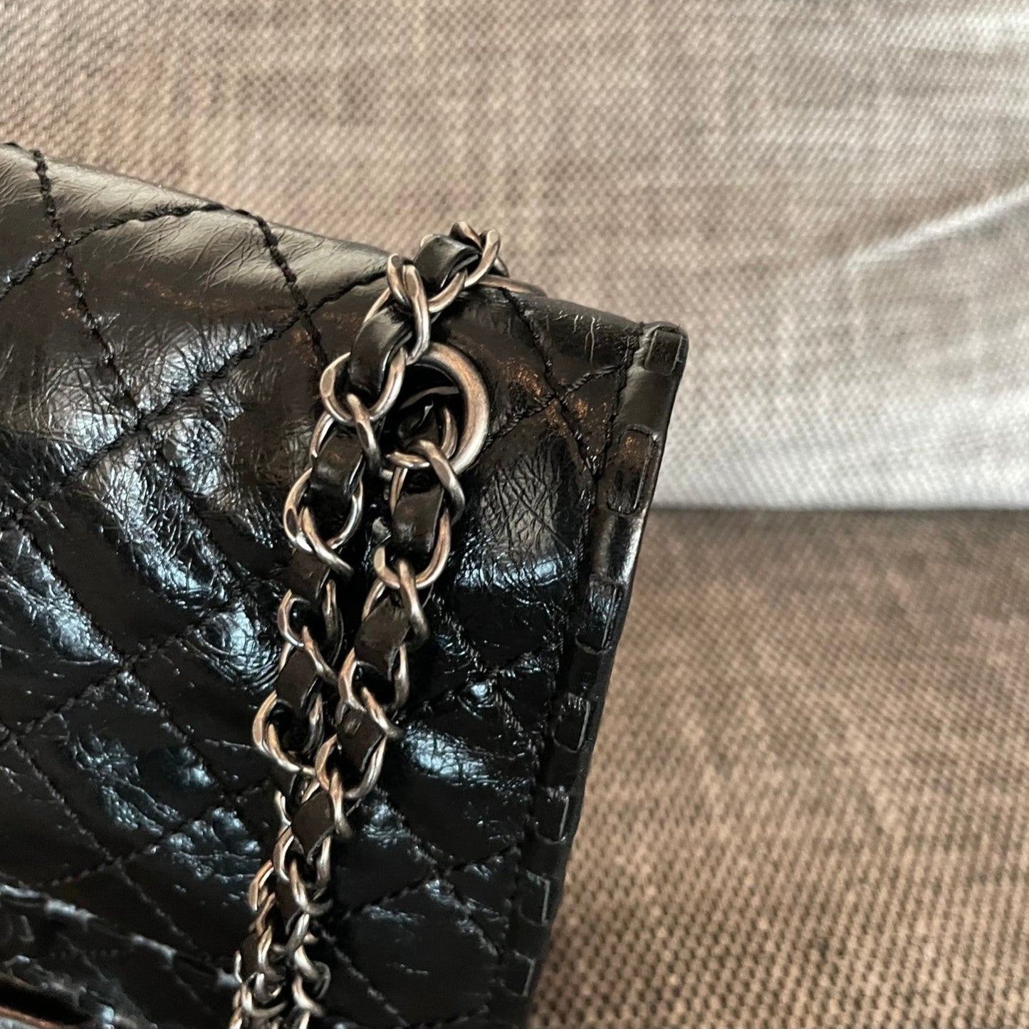 CC Vintage CC Flap Bag 26cm Black Synthetic Leather